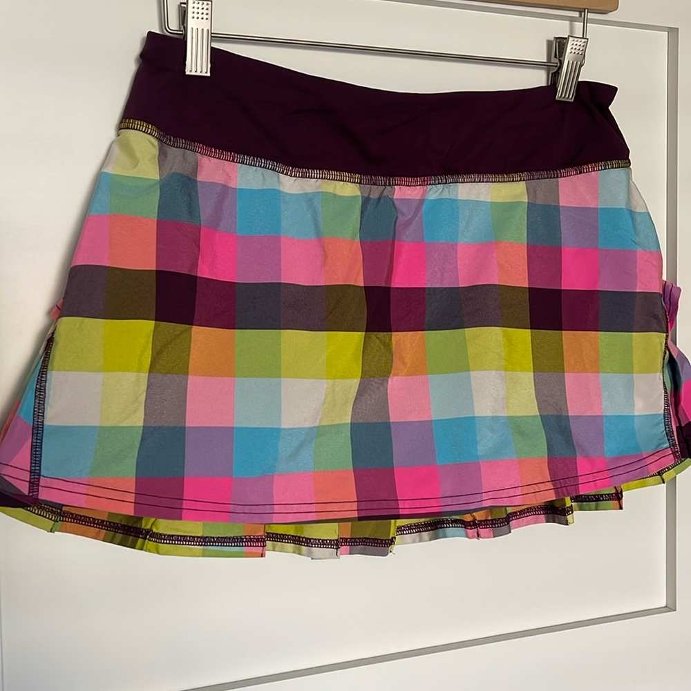 Lululemon Run Pacesetter Skirt/Skort - Sea Check Multi Plum - Size 8